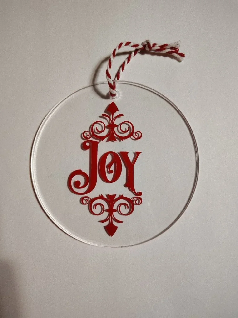 Handmade Vinyl Acrylic Christmas Ornament 4.5